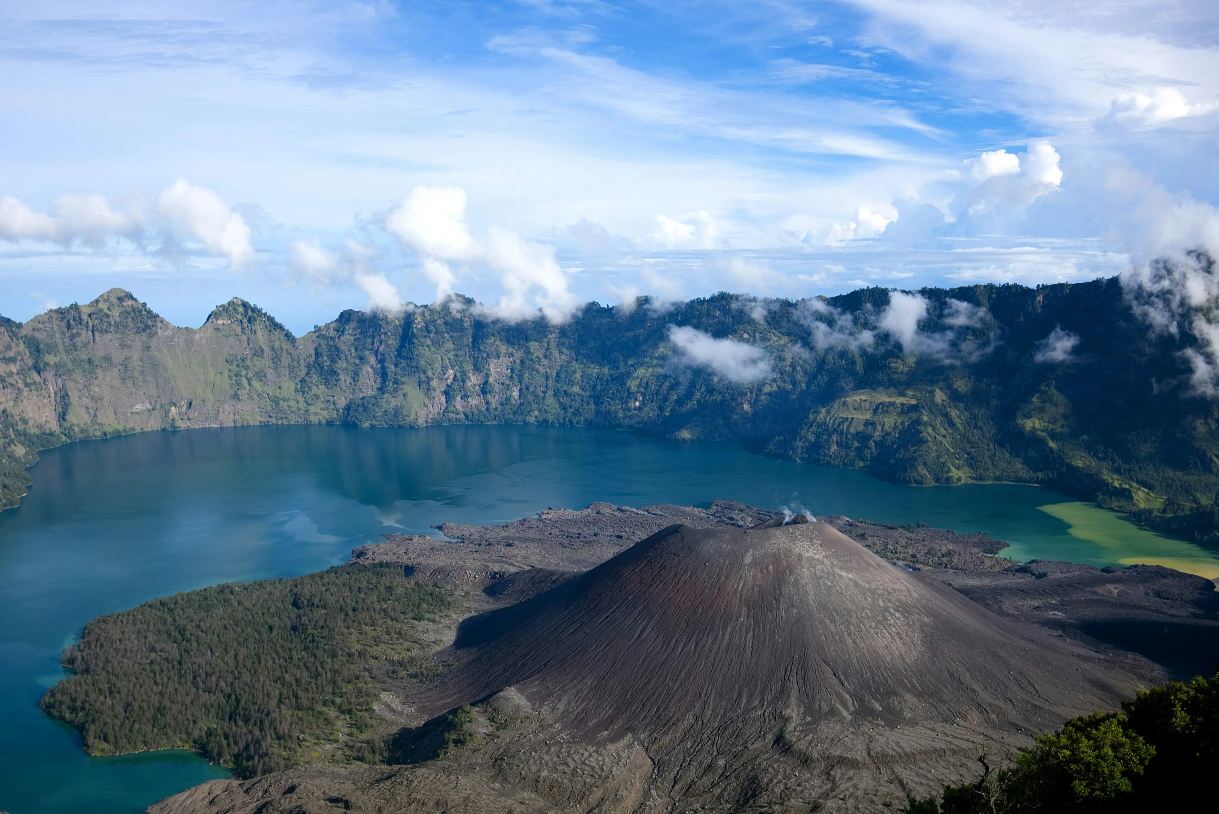 Mount Rinjani crater lake